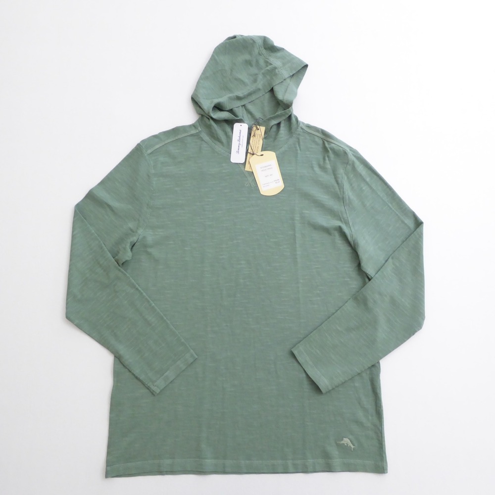 Tommy Bahama Mens Keys Escape Hoodie Hedge Green Slub Knit Small